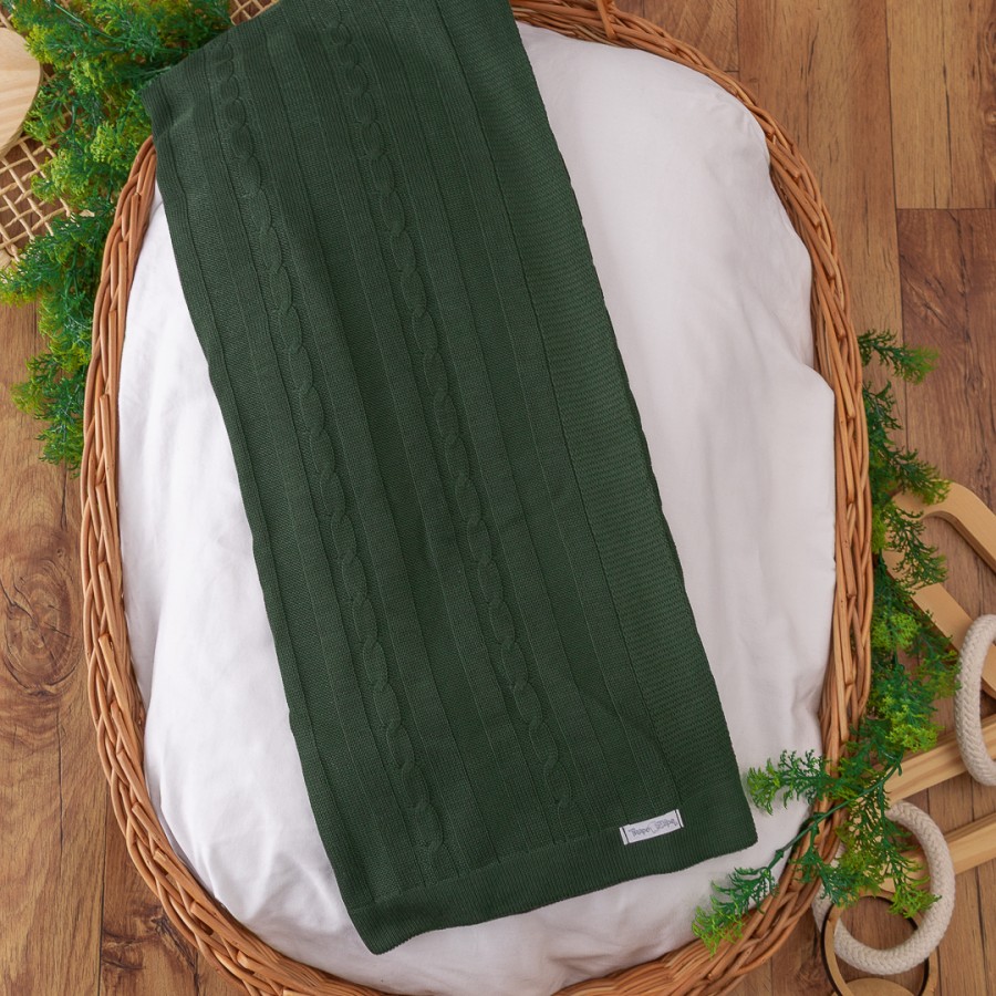 Manta de Linha Trança - Verde Militar